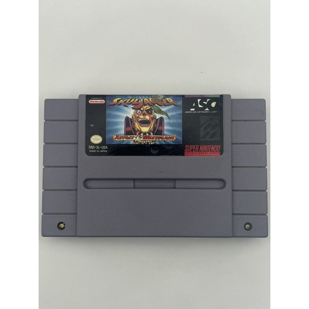 Super Nintendo SNES Skuljagger Video Game Cartridge *Authentic/Cleaned/Tested*